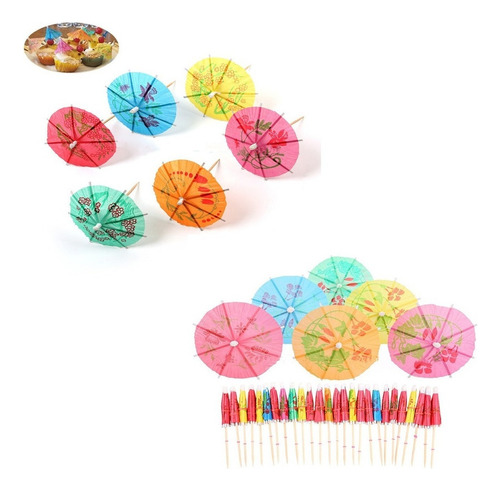Palito Decorado Guarda-chuva Para Drinks Bebidas Com 288unid