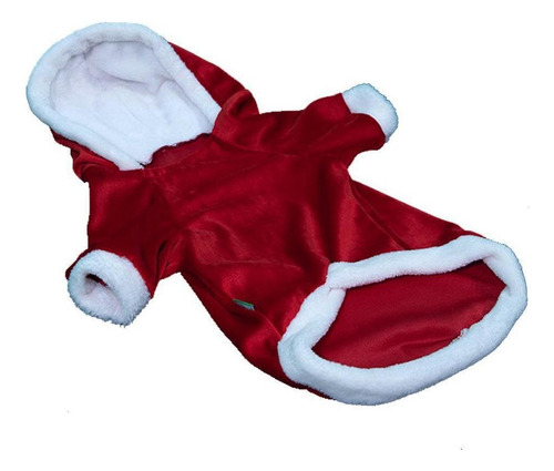 Roupa De Natal Para Cachorro Com Capuz Vermelha - Tam. G