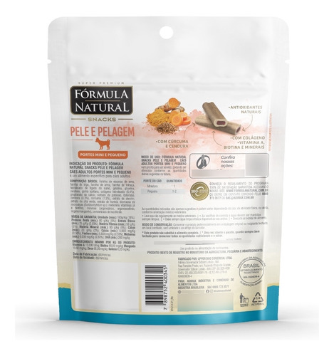 Fn Snacks Petisco Pele E Pelagem Para Cães Mini/pequeno 120g