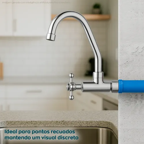 Extensor Mini 13mm Sextavado Interno 1/2 Cromado Prolongador
