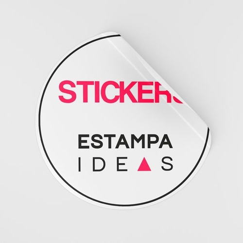 Pack 100 Stickers Autoadhesivos Promocionales 4x4cm Circular