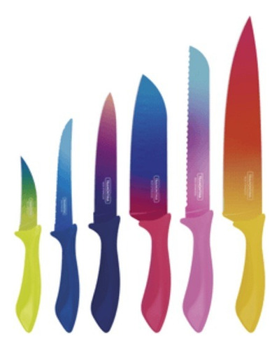 Juego De Cuchillos Tramontina 23099/832 Colorcut 6 Pzas End
