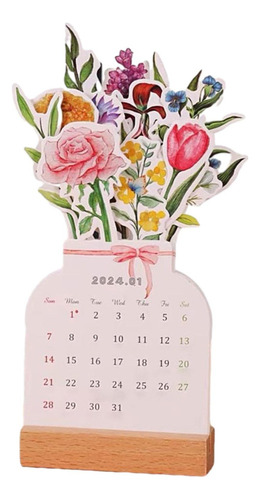 . Calendario De Escritorio 2024, Planificador Mensual, Base