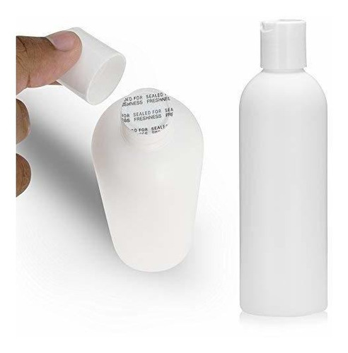 Contenedor Rellenable - 25 Pcs Empty White Hdpe Bottle 8 Oz 