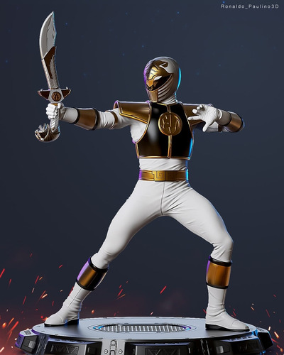 Archivo Stl Impresión 3d - Power Rangers - White Ranger - Pt