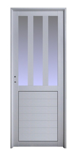 Puerta Aluminio 90x200 M507 Medio Vidrio Vertical Abershop