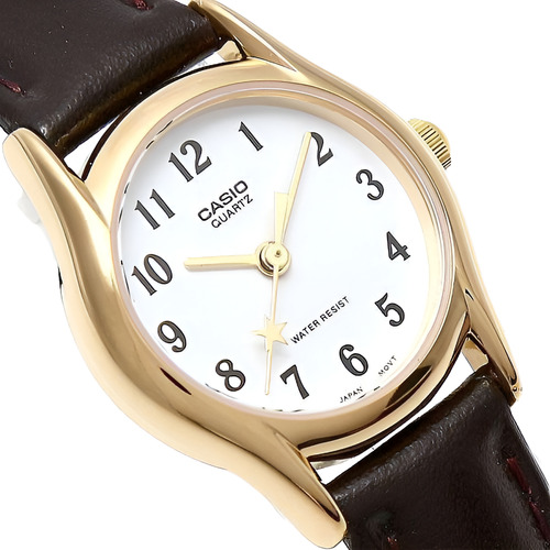Reloj Casio Quartz Ltp-1094q-7b1rdf Mujer Agente Oficial Negro Dorado Blanco