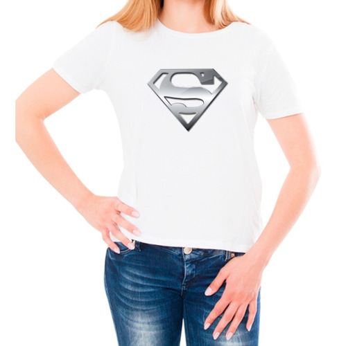 Polera Manga Corta Dama Superman Elegant