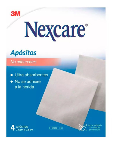 Apósito No Adherente Para Heridas Nexcare Respirable X 4unid