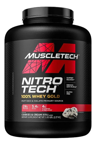 Nitro Tech Whey Gold 100% Protein Muscletech 2,28kg Sabor Cookies & cream