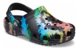 Zueco Crocs Tie Dye Graphic Niños Negro