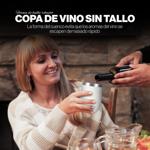 Vaso Térmico Antiderrames Acero Inoxidable Café Té Vino Blanco