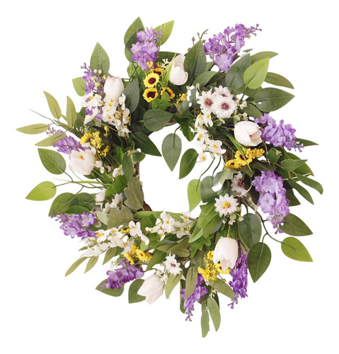 Corona De Flores Naturales Para Decoración De Hogar
