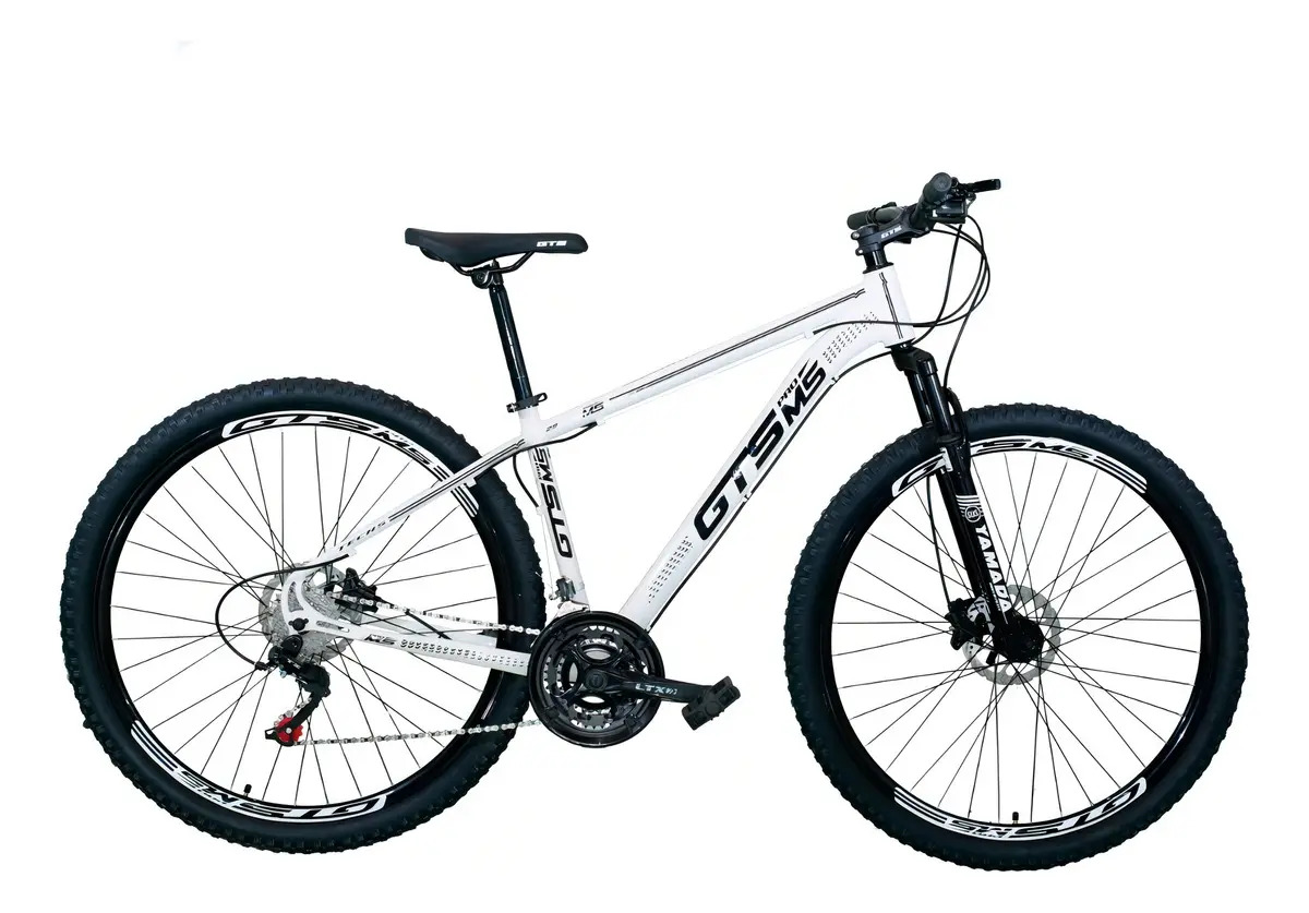 Bicicleta Gts Pro M5 Techs Alumínio Aro 29 21v Freio À Disco Cor Branco Tamanho Do Quadro 17