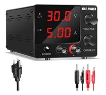 Comprar Nice-Power® 30V 5A Fuente de alimentación de CC variable pantalla LED 3 dígitos corriente y voltaje ajustables 150W Fija con codificador Fuente de alimentación de CC para galvanoplastia bricolaje etc