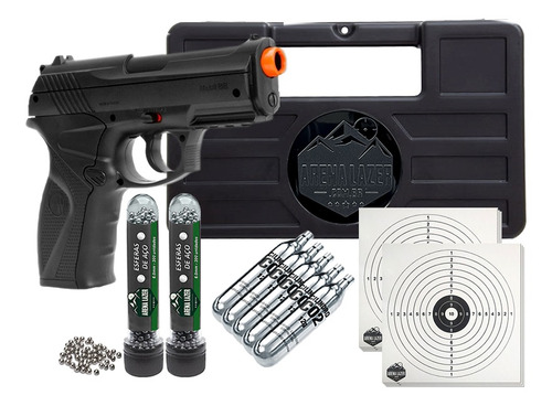 Pistola Wingun C11 Co2 6mm + Case + Esferas Aço + 5 Co2 12g