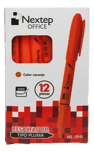 Marcatextos Nextep Ne-084j Color Naranja Tipo Pluma 12 Piezs