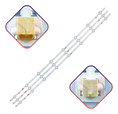 Kit 3 Barras de Led Compatível Com Un40J5200Ag Un40J5290Ag Un40T5300Ag Televisão 40 Polegadas Pci Eletroparts Pci Eletro Parts 5200-UN40J