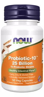Probiotic-10 25 Billion 50 Caps Probiótico Now Foods Eua