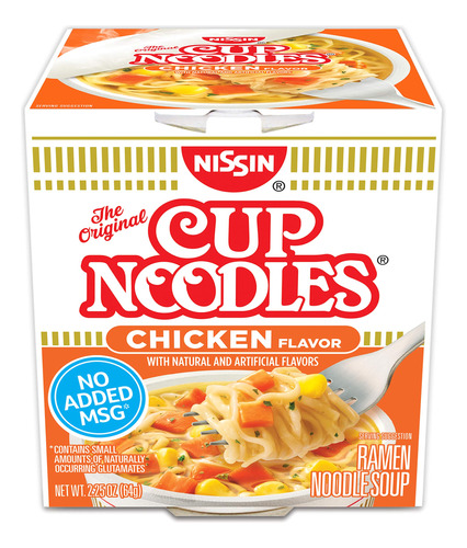 Nissin, Cup Noodles Soup, Sabor A Pollo, 2.25 Onzas (caja De