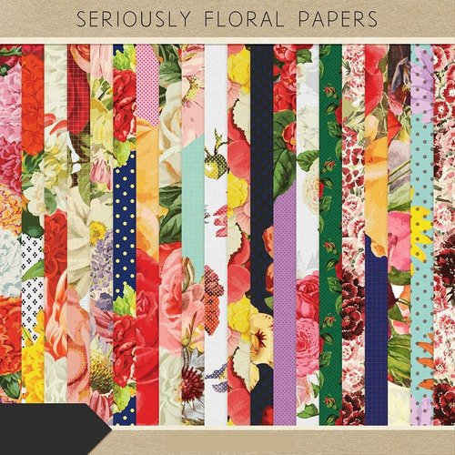 Kit De Papel Digital Shabby Flores Seriously Floral