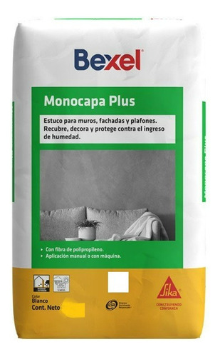 Estuco Monocapa Bexel Blanco By Sika 1 Pieza