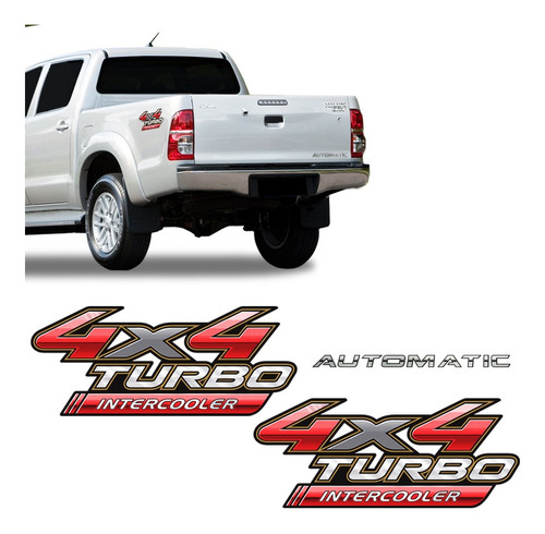 Adesivo Emblema Hilux 4x4 Turbo + Automatic 2009