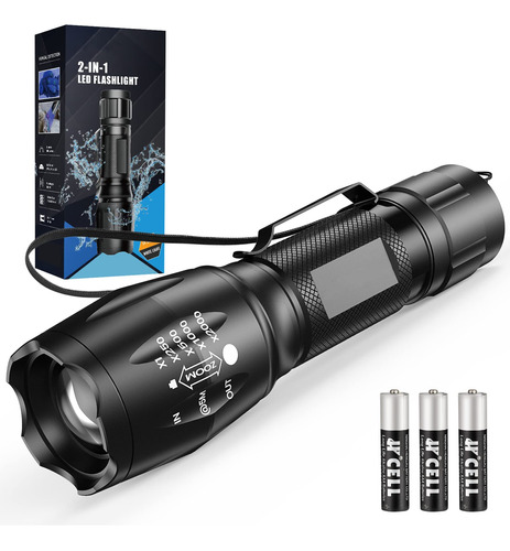 Linterna Uv, Linterna Led 2 En 1 De 395 Nm Con Luz Ultr...