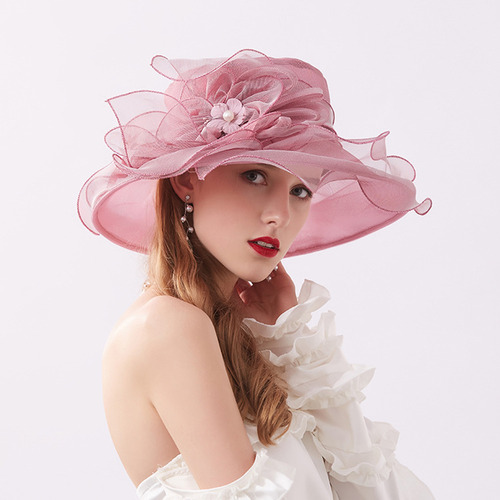Sombrero De Organza For Macetas De Ala Grande, Ala Ancha, S