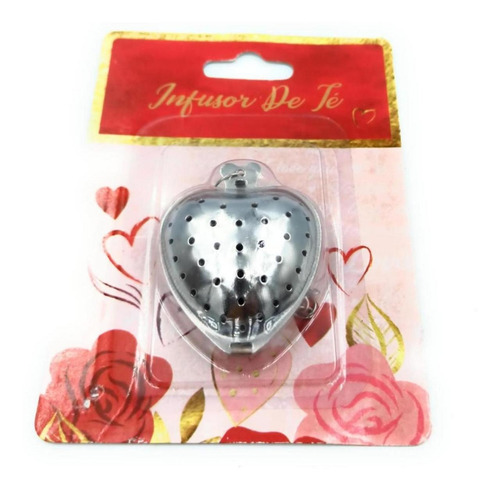 Imagen 4 de 4 de Infusor Con Cadena Para Te En Forma De Corazon