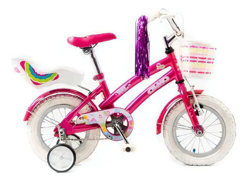 Bicicleta infantil Olmo Tiny Pets R12 freno v-brakes color rosa  
