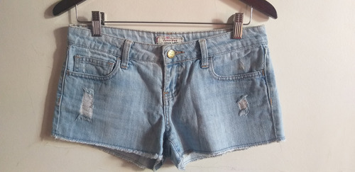 Short De Jean Mujer T25 Con Roturas Love H81 Tiro Bajo Hot