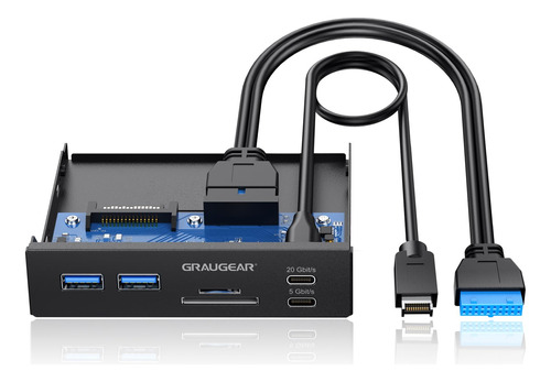 Graugear Hub Usb De Panel Frontal De 3.5 Pulgadas Con Lecto.