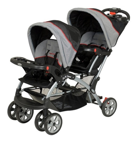 Coche Baby Trend Sit N Stand Double, Negro/gris