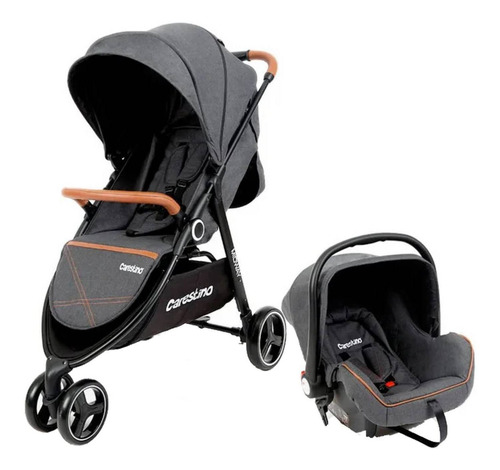 Coche de 3 ruedas Carestino Jogger Midway Con huevito CO018-BG negro