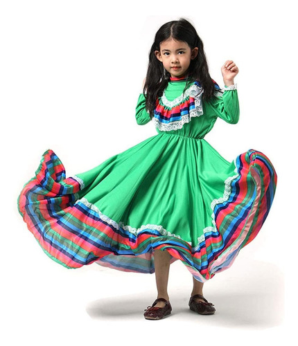 Vestido De Fiesta Del Día De Los Muertos Niña Mexicana Baile