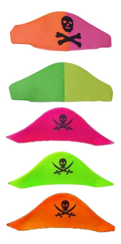 Gorro Fluo Pirata Carioca Cotillon Tela X 5 