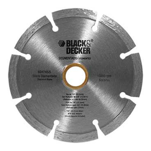 Disco Diamantado Segmentado De 9 Bd47902l Black And Decker