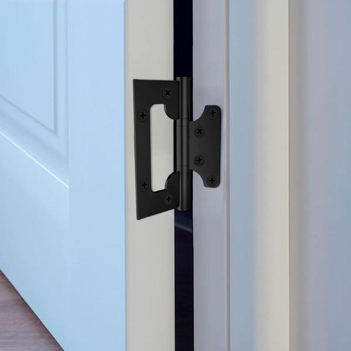10 Dobradiça Porta Sobrepor Sem Rebaixo Inox 4'x3' Preta