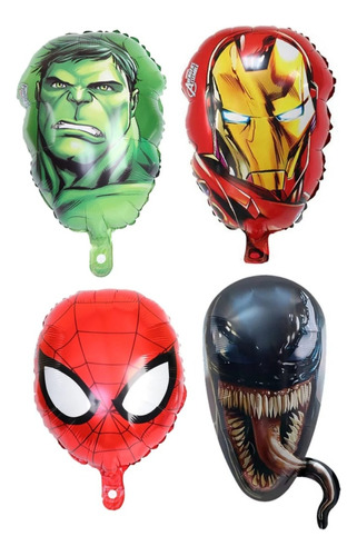 4 Globos Hulk Iron Man Spiderman Y Venom