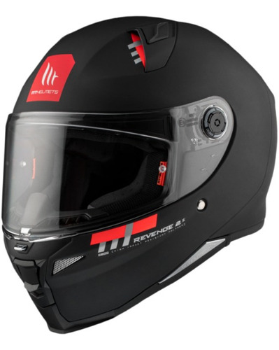 Casco Mt Helmet Revenge 2 Solid A1 Negro Mate Para Moto