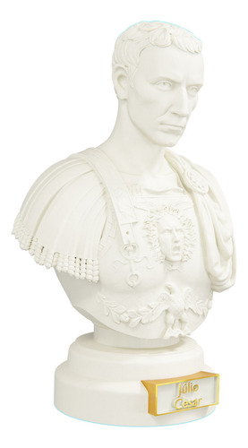Estátua Busto Júlio César Imperador Romano - Estatueta Cor Cor Mármore Dourado
