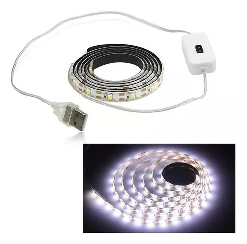 Tira Luz Led Blanca 2mts Con Sensor Para Cocina Baño Armario