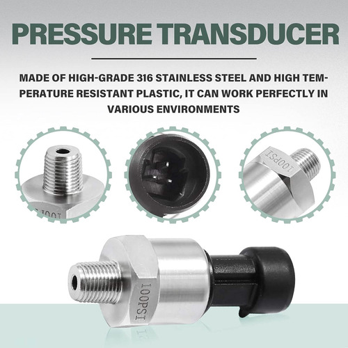 Transductor De Presión De 100 Psi Sensor De Transducto...
