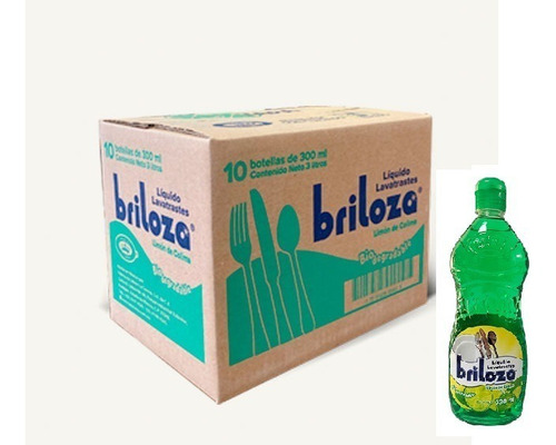 Jabon Liquido Trastes Biodegradable Briloza 730ml Caja 12 Pz