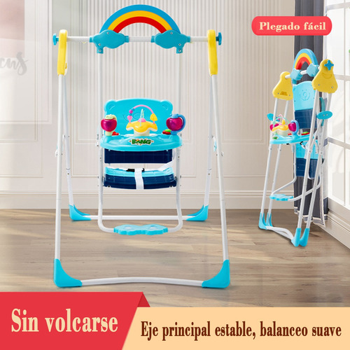 Mecedoras Y Columpios Bebés Músicajuguetes Plegable Silla Azul Otro