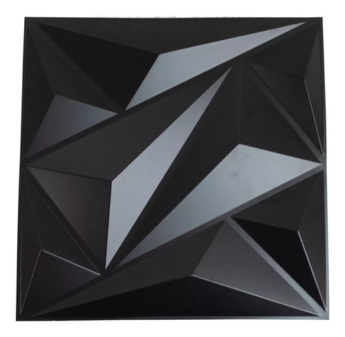 Panel Decorativo 3d Pvc Prismas Amplio Negro Decoform 3m2 Color Negro Mate