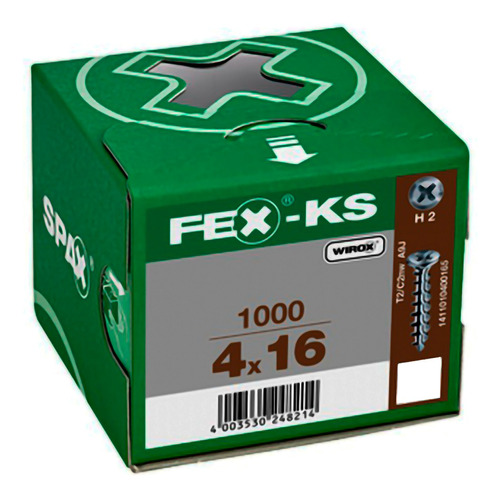 Tornillos Para Pvc  Fex-ks, 4 X 16 Mm Wirox Fijación En Pvc