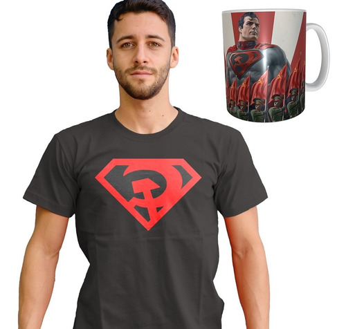 Imagen 1 de 1 de Combo Remera + Taza De Superman Red Son El Hijo Rojo Oferta