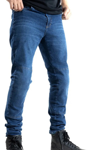 Pantalon Jean Kevlar Qobu Denim Con Protecciones Moto Cuo
